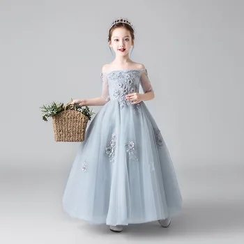 Merginos gimtadienio princesė dress purus vaikų suknelė mažas priimančiosios fortepijonas kostiumas gėlių mergaitė vakarinę suknelę podiumo
