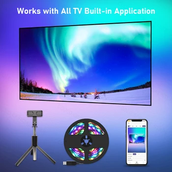 COOLO Smart Aplinkos TV PC Backlight vaizdo Kamera Užfiksuoti 17-75 colių App Kontrolės Žaidimų Muzikos Sinchronizavimo Svajonė Ekranas TV Built-in-App