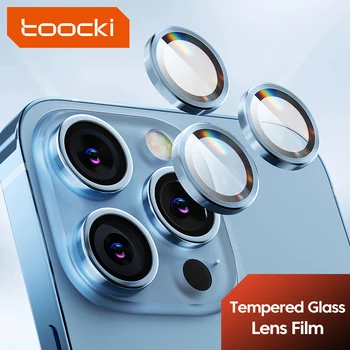 Toocki Stiklo Kamera Protector, iPhone, 13 Pro Max Mini Metalinio Žiedo, Apsaugos Kameros Atgal Objektyvas Visiškai Padengti Apsaugos Atvejais