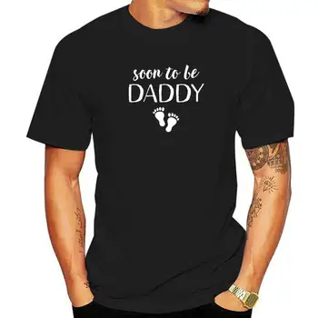 Vyrai Juokinga Nėštumo Dovanos Vyrams Naujas Tėtis Netrukus Bus Daddy T-Shirt Grupės Topai Marškinėliai Vyrams Medvilnės Top Marškinėliai Retro Dizainas