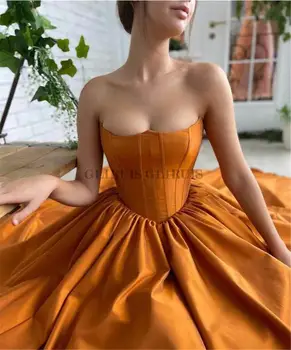 Burnt Orange Ilgai Prom Dresses Su Wrap Korsetas Nėrinių Satino Vakare Chalatai Moterims Oficialų Šalis Suknelė