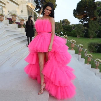 Rožinė Pakopų Vakare Chalatai Prom Dresses Moterų Stebėjimo Trumpas Priekiniai Ilgai Atgal Oficialią Šalies Elegantiškas Princesė Baigimo