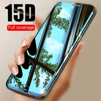 HD 15D Grūdintas Stiklas ant Samsung Galaxy S8 S9 Plus Pastaba 9 8 S6 S7 Krašto Apsaugos Stiklo Screen Protector For S8 S9 Filmas