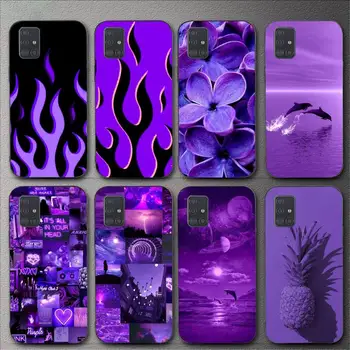 Infinity Purple Fone, Gėlių Telefono dėklas Samsung Galaxy A02 A12 A13 A22 A32 A41 A51 A53 A71 A73 Shell
