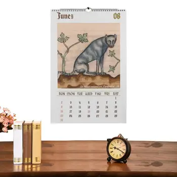 Viduramžių Kačių Kalendoriaus 2024 Kūrybos Mėnesio Sieninis Kalendorius Su Viduramžių Kačių Nuotraukų, Sienos Meno Pet Kalendoriai Namų Kolegija
