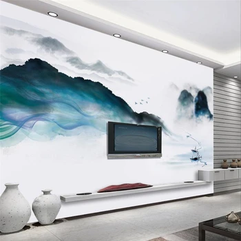 beibehang Užsakymą tapetai naujas Kinų stiliaus nuotaiką rašalo kraštovaizdžio sienos sienos kambarį, miegamąjį, TV, sofa freskomis 3d tapetai