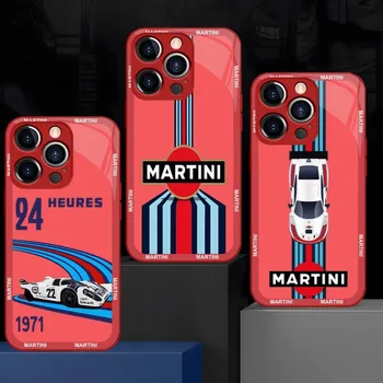 Martini Racing Juostele Kilimėlis Raudonas Juodas Stiklas 