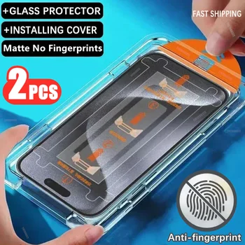 Matinis Anti Pirštų atspaudų Grūdintas Stiklas IPhone 15 14 13 12 11 Pro Max Froster Screen Protector, IPhone X XR XS Max Plus