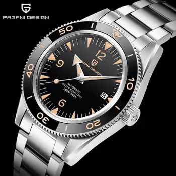 PAGANI Dizaino vyriški Laikrodžiai 41mm 200M Vandeniui atsparus Klasikinis Retro Mechaninė Automatinė Safyras Prabanga Reloj Hombre 2021 PDYS005