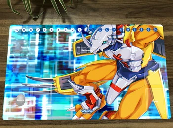 Digimon Dvikova Playmat Wargreymon Prekybos Kortų Žaidimas, Mat DTCG CCG Kilimėlis Guminis Pelės Mygtukai Stalas Trinkelėmis TCG Žaisti Mat & Kortelės Zonų Nemokamai Krepšys
