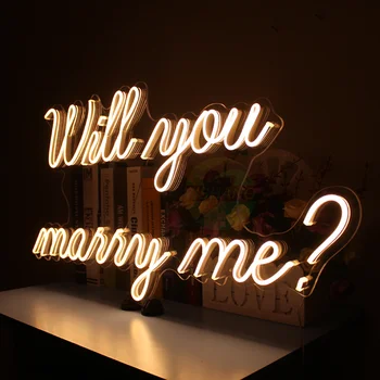 Ar Jūs Marry Me? Neon Požymiai Santuokos Pasiūlymą Prisipažinimas Valentino Dienos Neoninės Šviesos Individualų Neoninės Šviesos
