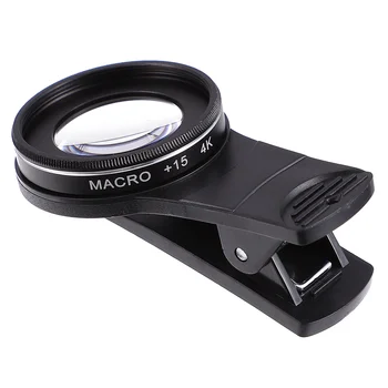 Makro Kamera 4K Didelės raiškos vaizdo Kameros Objektyvas Įrašą Priedą išmaniųjų telefonų Mobiliųjų 15X 30X 37mm Juoda