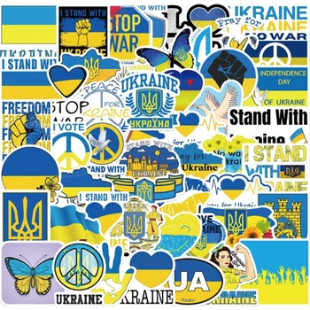 50Pcs Mėlyna Geltona Ukrainos Lipdukai Ukrainos Nacionalinės Vėliavos, Lipdukai, Bagažo Lagaminas, Nešiojamas Riedlentė Vaikams, Lipdukai Dovanų Žaislas