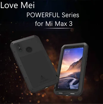 Meilė Mei Galingas Metalo Šarvai Atveju Xiaomi Mi Max 3 Atsparus Vandeniui Atsparus Smūgiams Tvirtas Viso Kūno Apsauginis Dangtelis Xiaomi Max 3