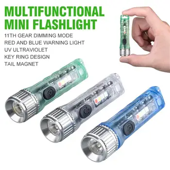 Mini Žibintuvėlis LED Multi-funkcija Vandeniui Keychain Žibintuvėlis Nešiojamas Galingas atsparus Vandeniui Magnetinio Kempingas Žibintuvėlis Šviesos