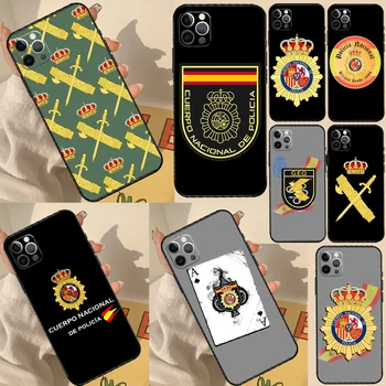 Ispanijos Nacionalinės Policijos Logotipą Atveju iPhone 11 12 13 14 15 Pro Max Apima, 