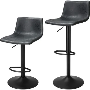 Finnhomy Baro Kėdės Rinkinys, 2 Counter-Aukštis, Pasukama Barstools su Pakoja ir L Formos, Atgal, Reguliuojamo Aukščio Modernus Baras, Kėdės,
