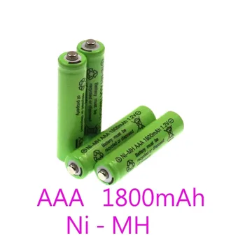 Daugkartinio įkrovimo Baterija visiškai Nauja, 100% AAA 1.2 V, 1800mah, Ni-MH Akumuliatorius Fotoaparato Žaislas Sodas, Saulės Šviesos LED Žibintuvėlis Torc