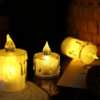 Elektroninė Žvakė Gimtadienio Šventė Romantiška Atmosfera Apdailos LED Kalėdų Padėkos Mini Naktį Šviesos
