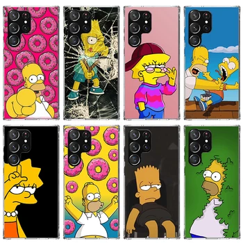 Animacinių filmų Namais-S-Simpsonai Telefono dėklas, Skirtas Samsung Galaxy Note, 20 Ultra 10 Lite 9 8 J4 J6 Plius J8 M12 M30S M21 M31 M32 Shell Spausdinti