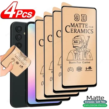 4pcs Matte Screen Protector For Samsung Galaxy A54 5G A51 A52 A71 A70 A50 A53 A13 A12 A34 A73 A72 A24 A32 A33 A14 Keramikos Filmas