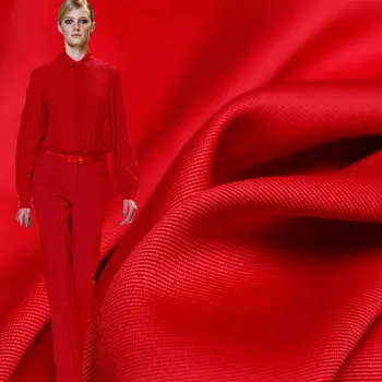Aviečių Pearlsilk 20momme Raudonos Spalvos Minkštos Krepo de Chine 100% Šilko Medžiagos Marškinėliai Suknelė 