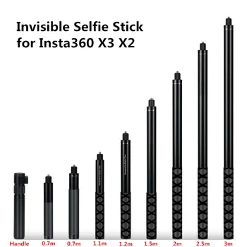 Nematomas Selfie Stick Insta360 X3 X2 Selfie Stick Kulka Metu Pluoštas Rankenos Insta360 Panoraminis Fotoaparato Priedai DJI
