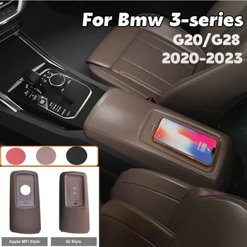 BMW 3 Serijos G20 G28 Porankiu dėžutė, Kroviklis Backseat Magsafe Apple Pfi stiliaus Charing Magnetinio QI Chager Priedai 2020-2023