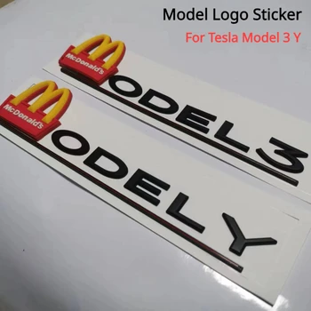 Už Tesla Model 3 Y Uodega Animacinių Filmų Modelis Logotipo Lipdukas Kūrybos Modelį, Raštą, Lipdukai Uodega Kamieno Emblema Automobilių Modifikavimo Priedų