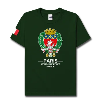 Paryžius, Prancūzija Europoje tarptautinėje turizmo, miesto simbolis kultūros suvenyrų mens sporto mados marškinėlius viršūnes medvilnė tee 20