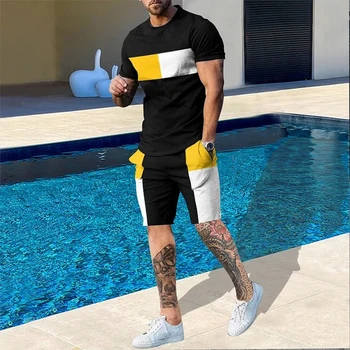 Vyrai Tracksuit Naujas 3D Atspausdintas Marškinėliai Šortai, Sportiniai, Mens Drabužiai Tiktų Žmogus, Negabaritinių Jogger Atsitiktinis Nustatyti Vasaros Streetwear Kostiumas