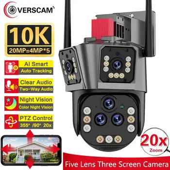 FHD 10K VAIZDO Kamera, Wifi Penkių objektyvas Lauko Vandeniui Trys Ekrano PTZ Saugumo Cam 20X Zoom Dviejų krypčių Garso Auto Survalance Cam